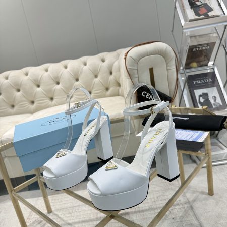 Prada Buckle Square-Heel Sandals - Image 11