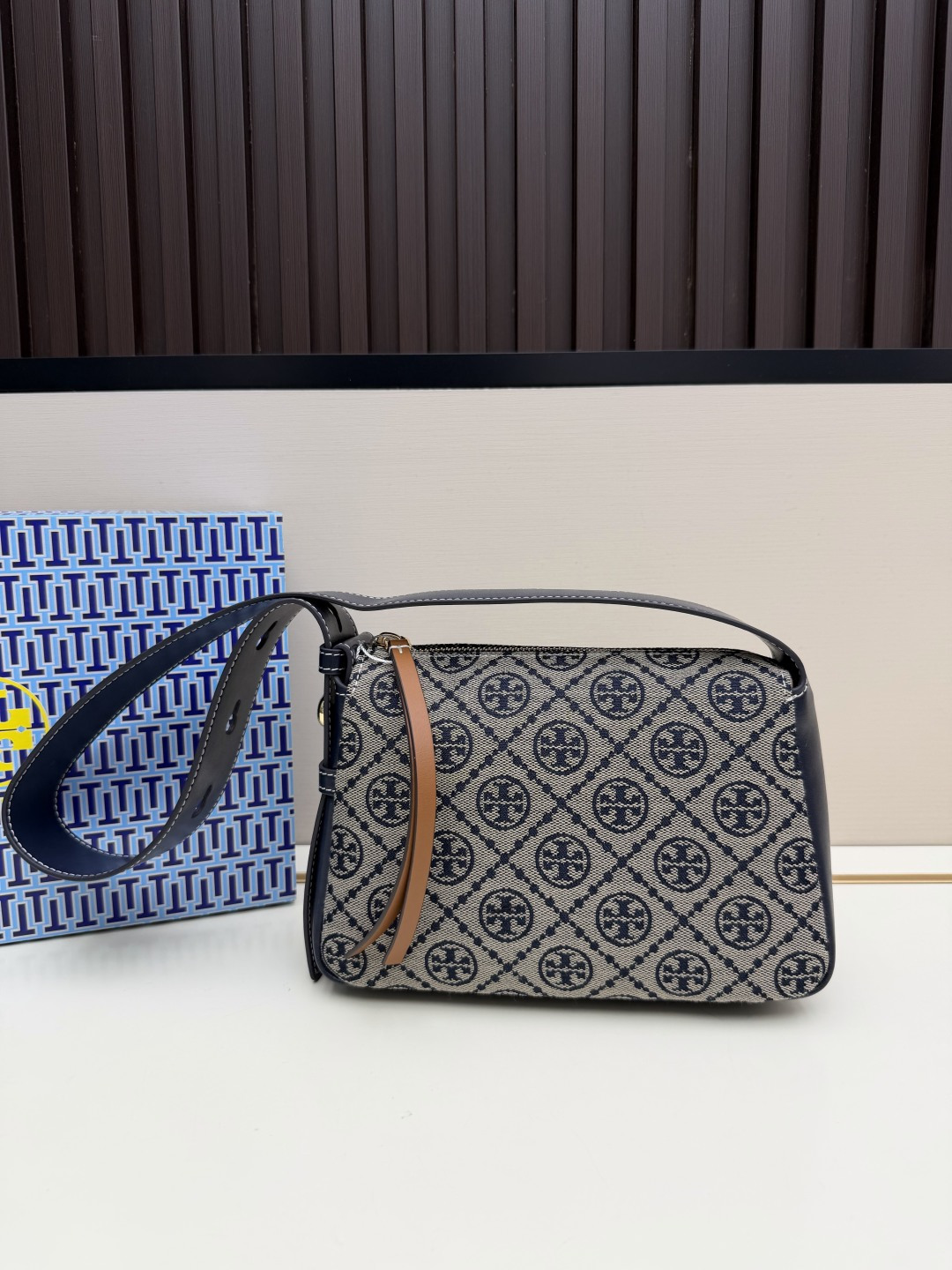 Tory Burch Romy T Monogram Jacquard Shoulder Bag - Image 1