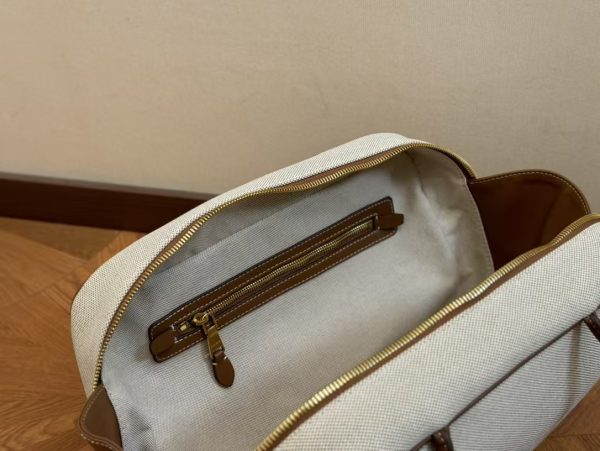Miu Miu Beau Canvas and Leather Top Handle Bag