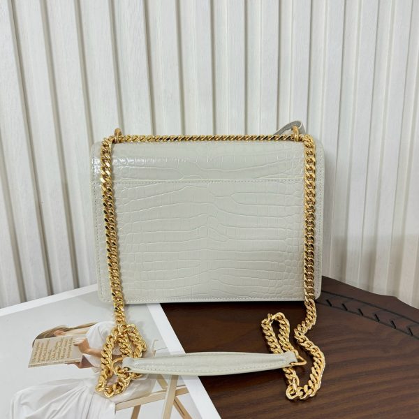Saint Laurent YSL Sunset Medium in Crocodile-Embossed Top Quality
