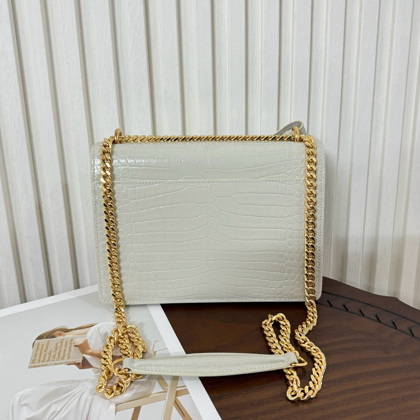 Saint Laurent YSL Sunset Medium in Crocodile-Embossed Top Quality - Image 2
