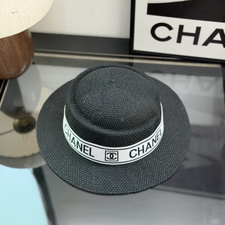 Chanel Flat-Brimmed Straw Hat - Image 7