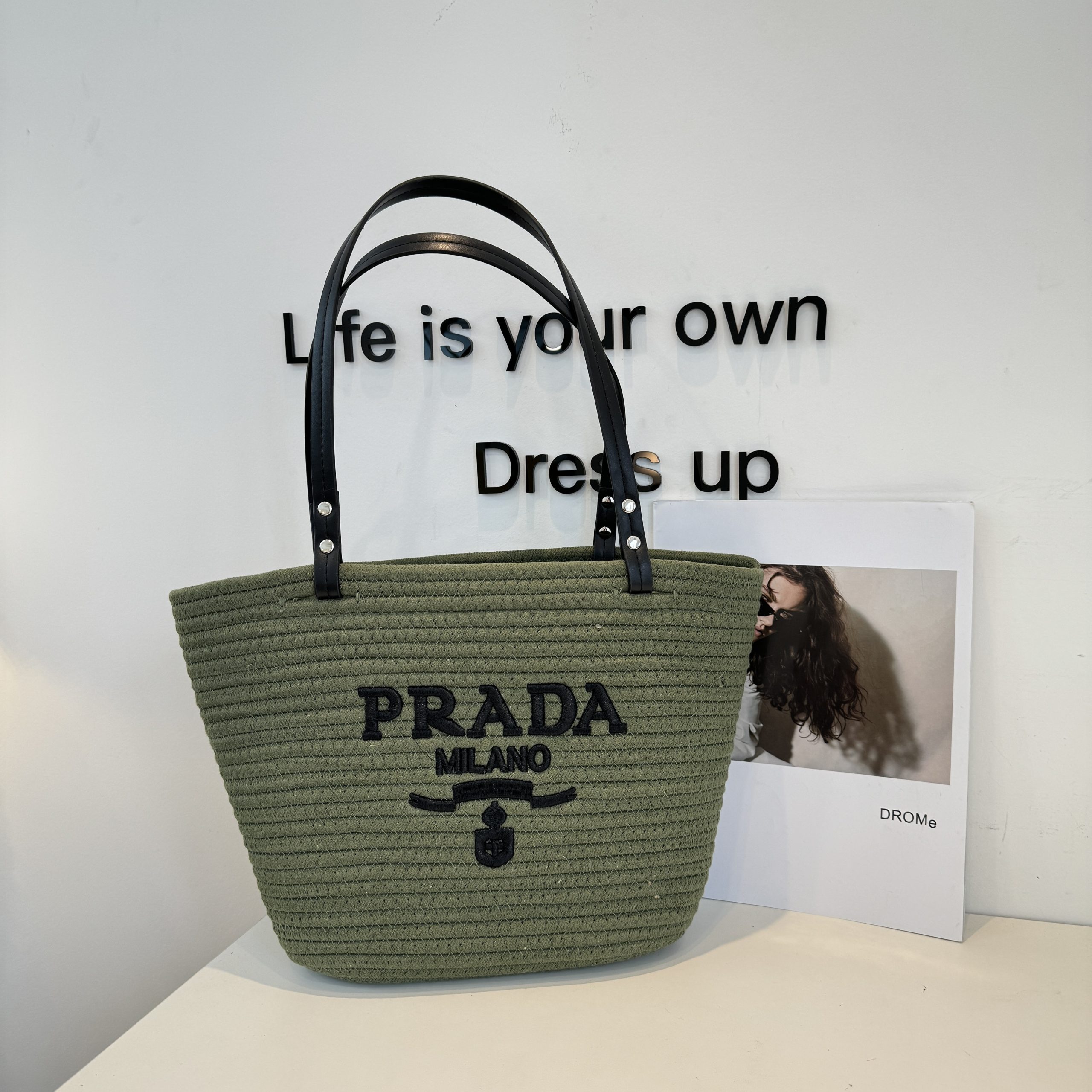 Prada Woven Tote Bag - Image 5