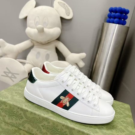 Gucci Ace Sneaker White Leather With Bee