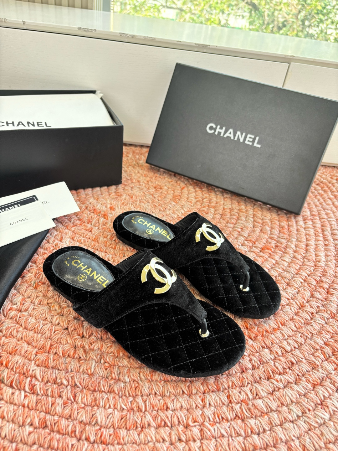 Chanel CC Logo Thong Sandals - Image 9