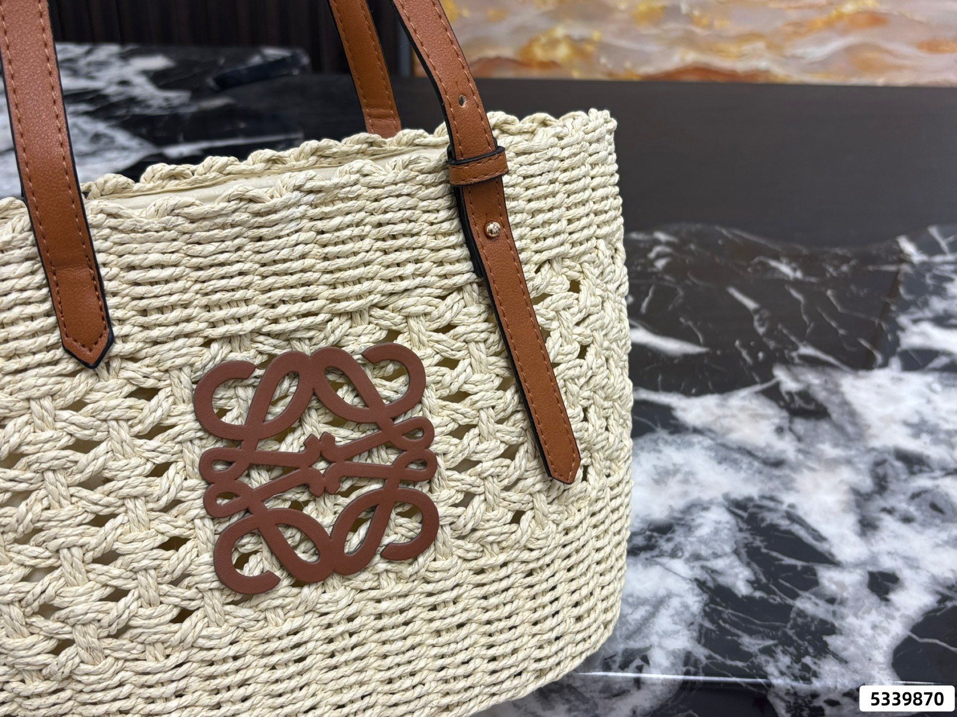 Loewe Anagram Basket Woven Shopping Bag - Image 4