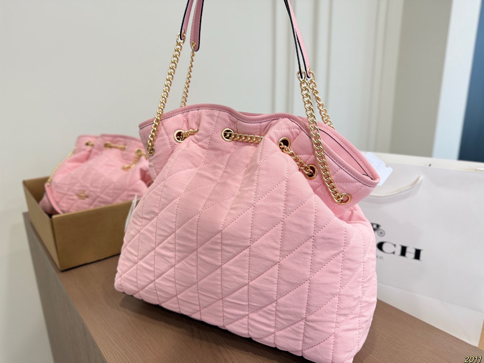 Coach Evelyn Denim Lucky Bag - Image 10