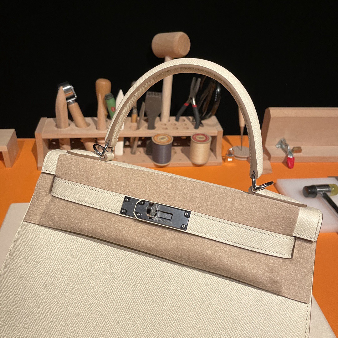 Hermès Kelly Sellier Nata Epsom Gold Hardware Leather Bag - 10A Mirror Version - Image 6