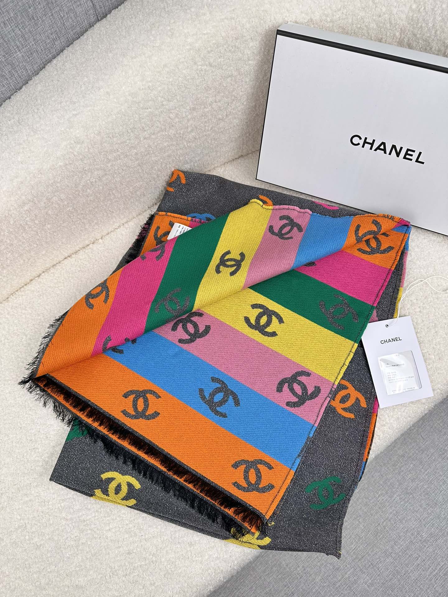 Chanel Cashmere Scarf, Multicolour, Cashmere - Image 2