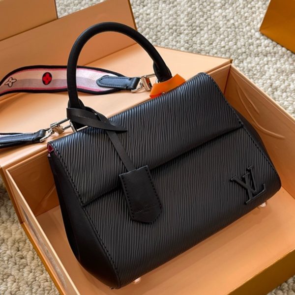 LV Cluny Grained Leather Shoulder Handbag