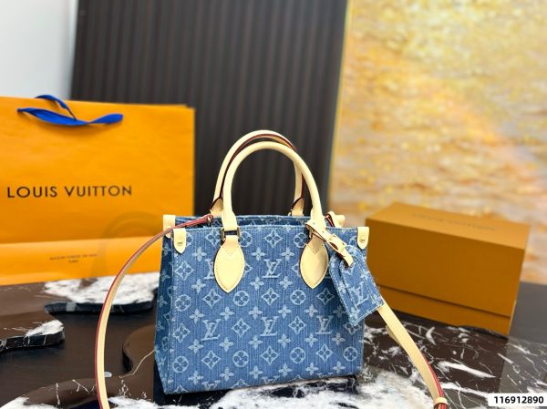 LV Monogram Denim OnTheGo PM Bag