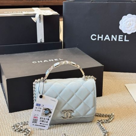 Chanel Mini Quilted Top Handle Flap Bag - Image 3
