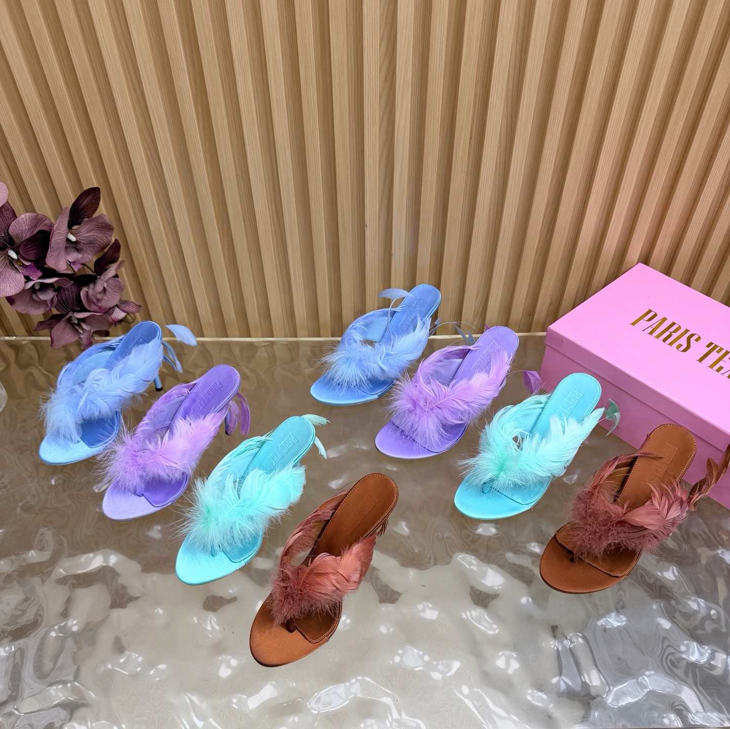 Paris Texas🪶 New Feather-Print Flip-Flops - Image 1