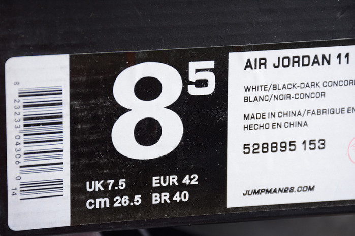 AIR JORDAN 11 RETRO LOW "CONCORD" BLACK/ WHITE mens 528895-153 - Image 11