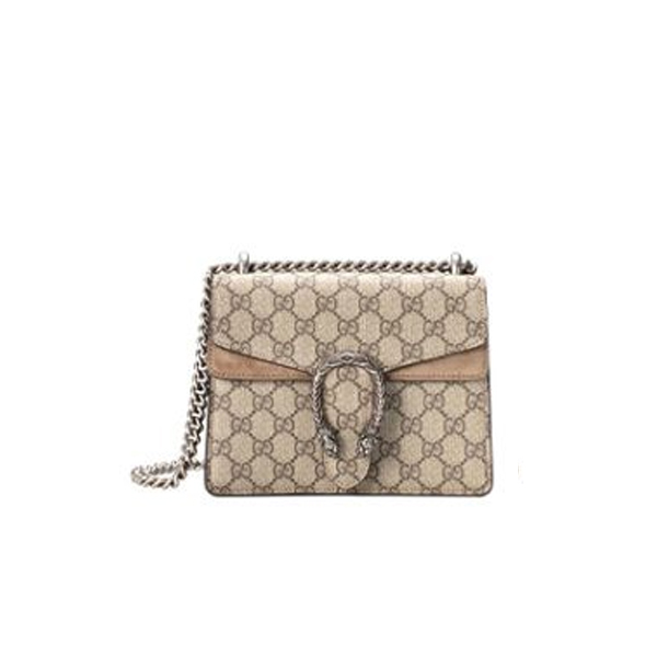 Gucci Dionysus GG Supreme Small Shoulder Bag With Beige