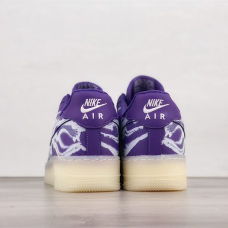 Nike Air Force 1 Low '07 QS Purple Skeleton Halloween CU8067-500 - Image 5