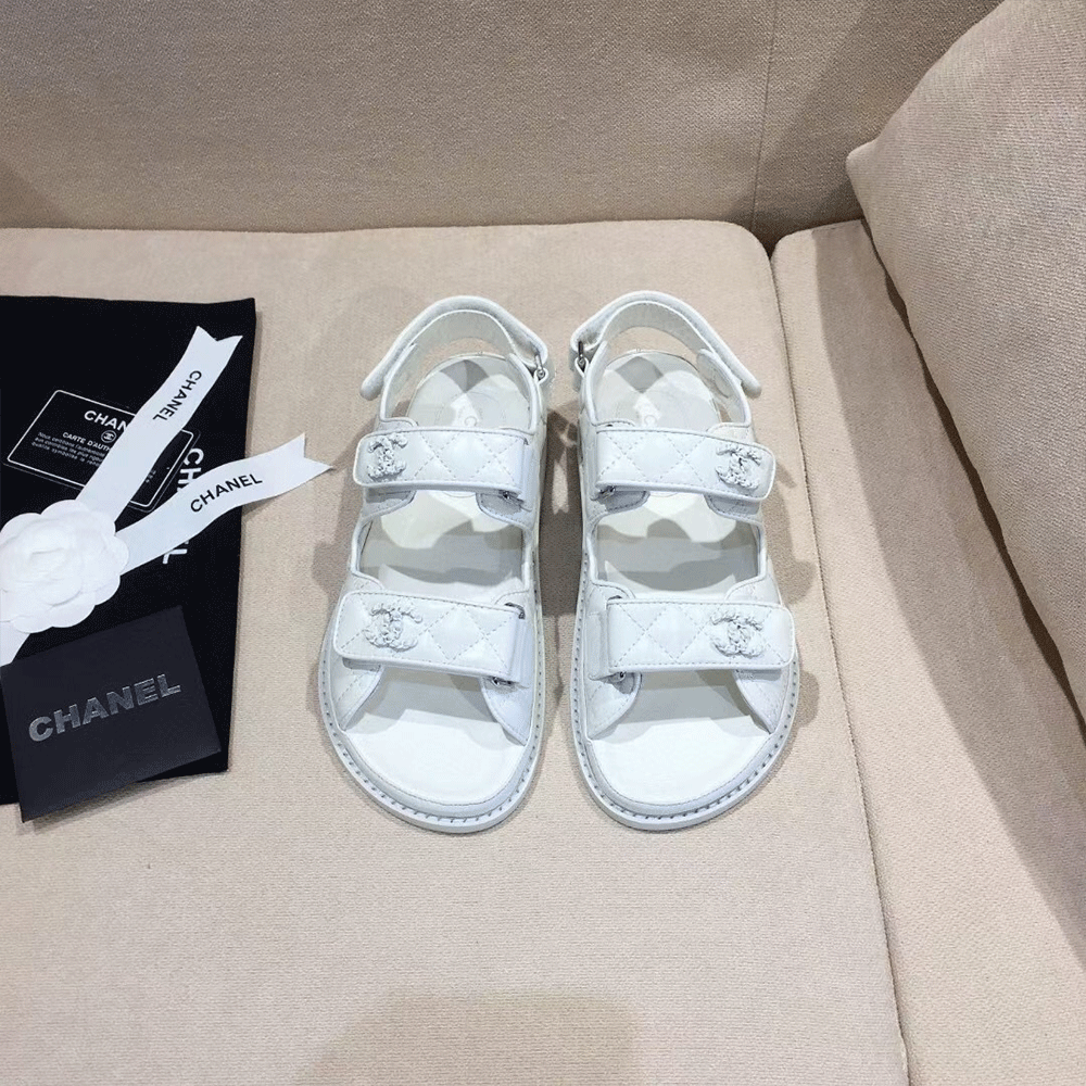 Chanel  Flat Velcro sandals Slide - Image 9