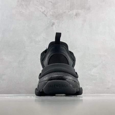 Balenciaga Triple S Clear Sole Sneakers Black Mirror Version 10A - Image 5
