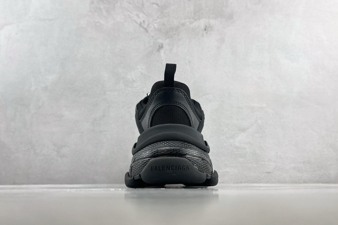 Balenciaga Triple S Clear Sole Sneakers Black Mirror Version 10A - Image 5