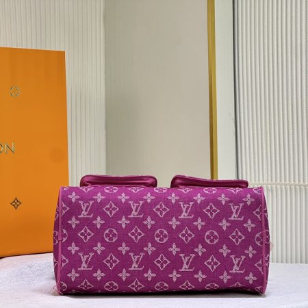 LV Monogram Denim Neo Speedy Fuchsia Bag - Image 7