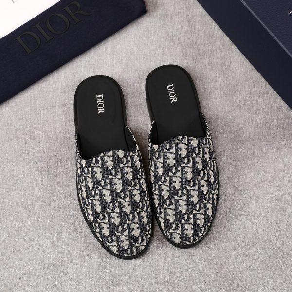 Dior Oblique B28 Embroidered Canvas Men Mules