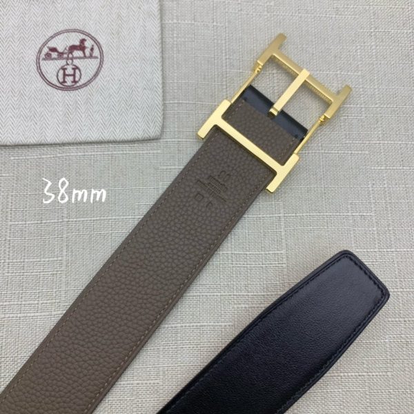 Hermes H Belt Buckle & Reversible Brown For Women, Women Belt 380MM