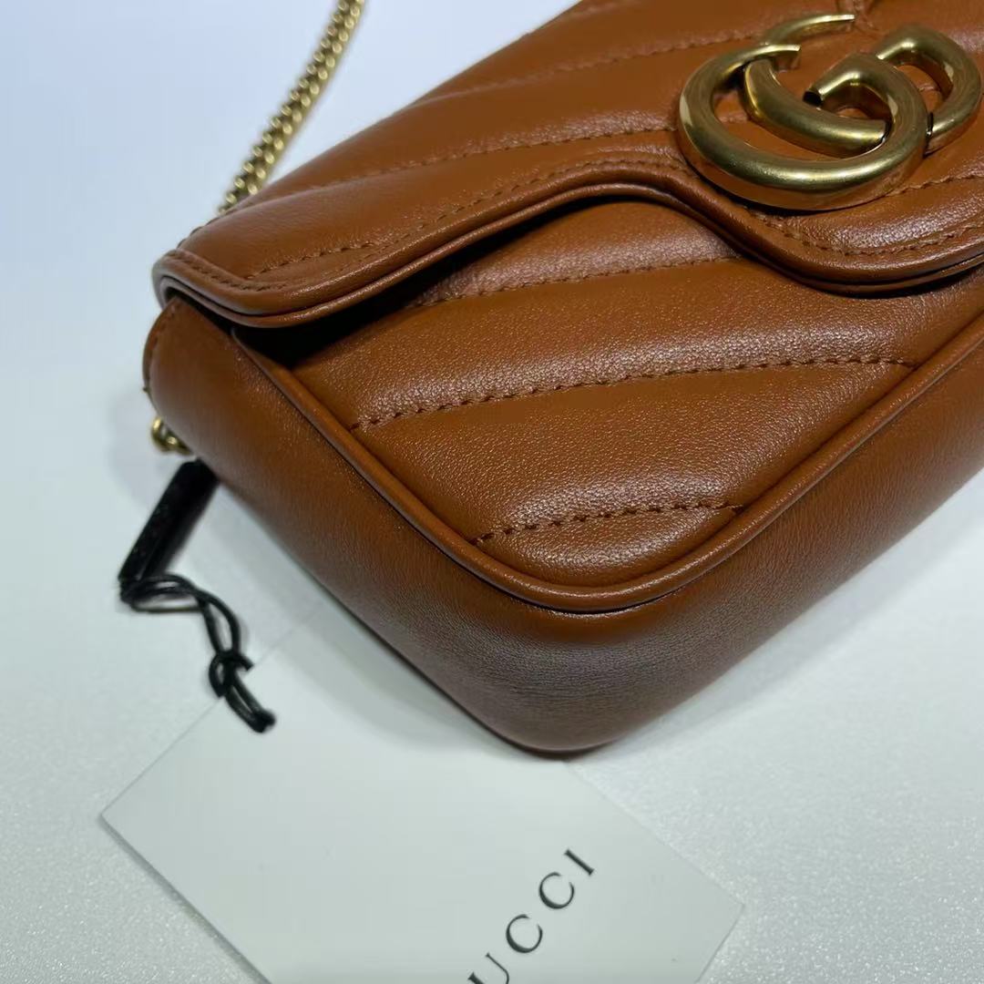 Gucci Marmont Mini Shoulder Bag Brown - Image 5