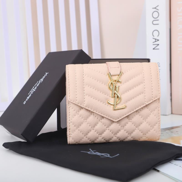 Saint Laurent YSL Grained Leather Wallet
