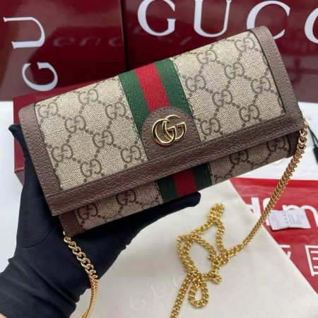Gucci Ophidia Wallet on Chain in Beige - Image 3