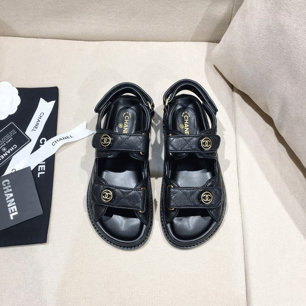 Chanel  Flat Velcro sandals Slide - Image 15