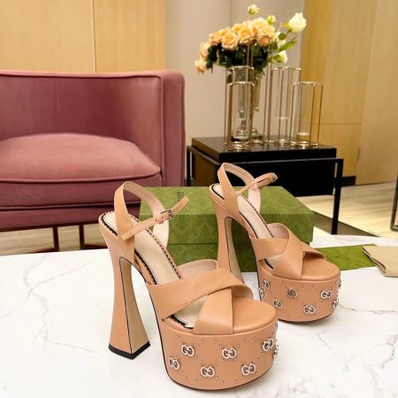 Gucci GG Patchwork Chunky-Heeled Sandals - Image 1