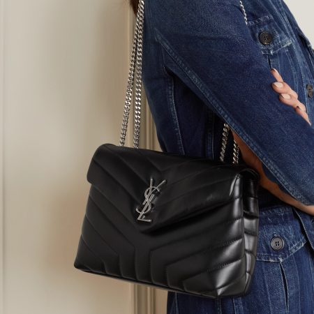 SAINT LAURENT Loulou small quilted leather shoulder bag black - Image 4