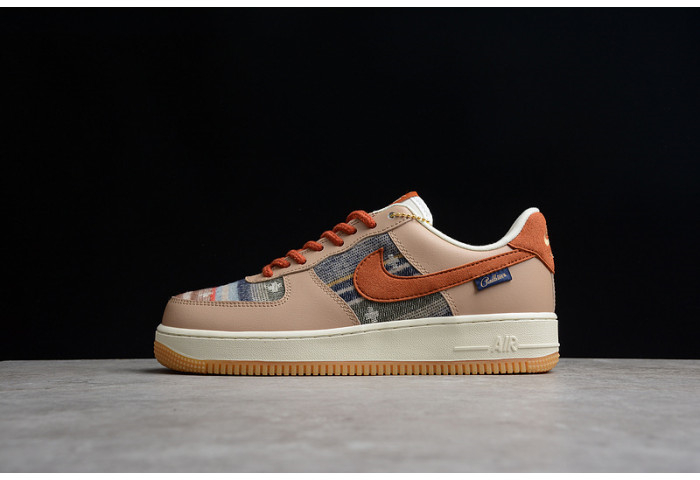 Nike Air Force 1 07 ESS White Brown Metallic Gold CW2288-686 - Image 1