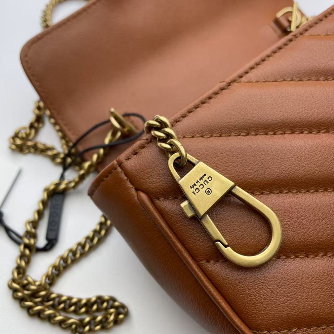 Gucci Marmont Mini Shoulder Bag Brown - Image 7