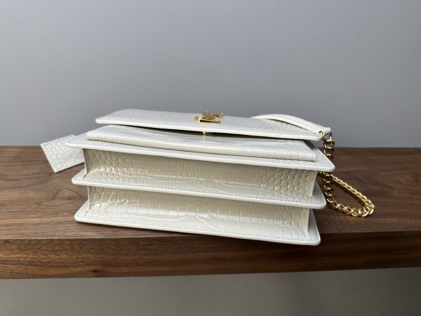 Saint Laurent YSL Sunset Medium in Crocodile-Embossed
