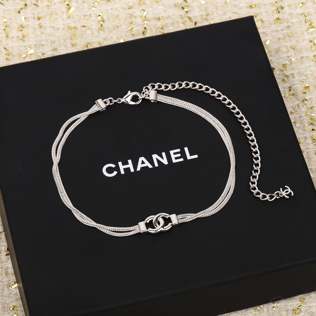 Chanel double choker snake bone double C necklace - Image 2