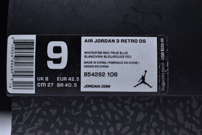 Air Jordan 3 Retro True Blue Nike Air First Look 854262-106 - Image 7