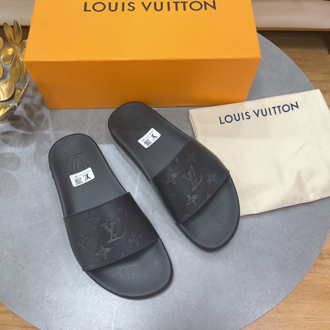 LV Rubber Fashion Plaid Flip-flops Slide Sandal - Image 6