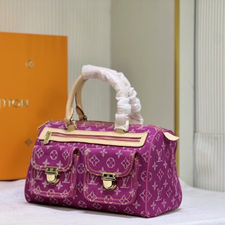 LV Monogram Denim Neo Speedy Fuchsia Bag - Image 5