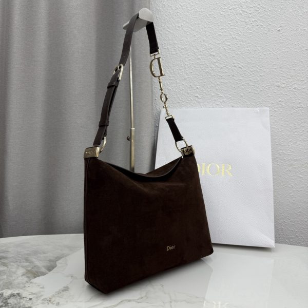 Dior Medium Diorly Bag Chocolate Suede