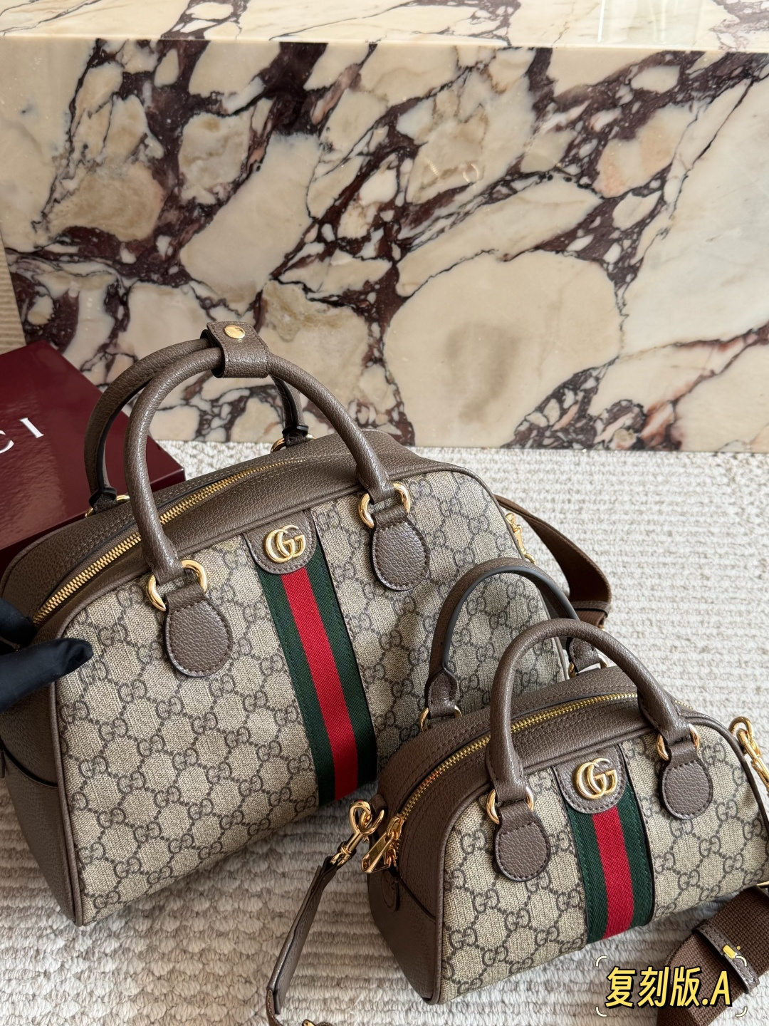 Gucci GG Supreme Ophidia GG Top Handle Bag - Image 1