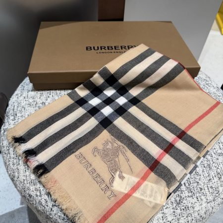 Burberry Check Cashmere Beige Scarf Unisex