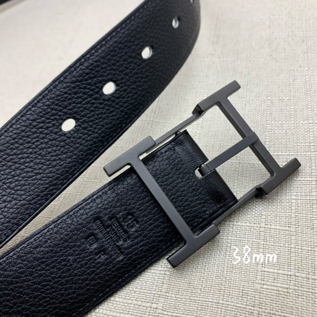 Hermes H Belt Buckle & Reversible Black For Women, Women Belt 380MM - Image 5
