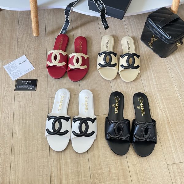 Chanel 26P Large Double C Openwork Flat Sandals