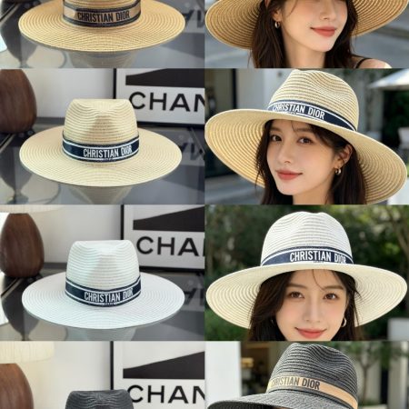 Dior Flat-Brimmed Straw Hat - Image 1