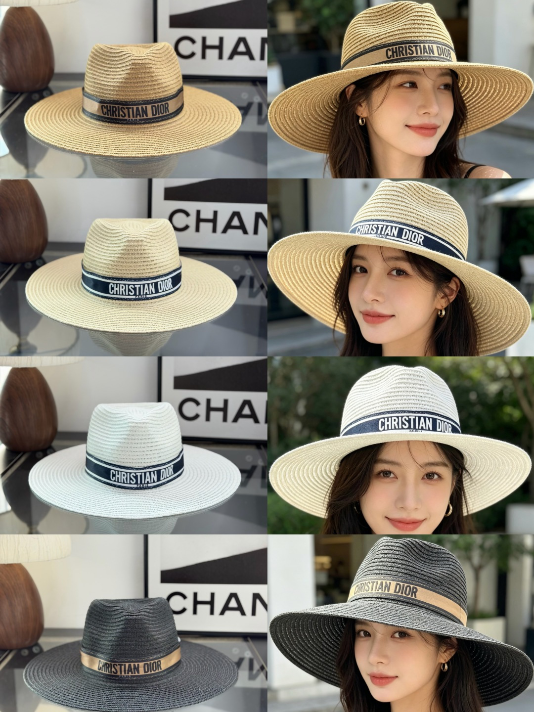 Dior Flat-Brimmed Straw Hat - Image 1