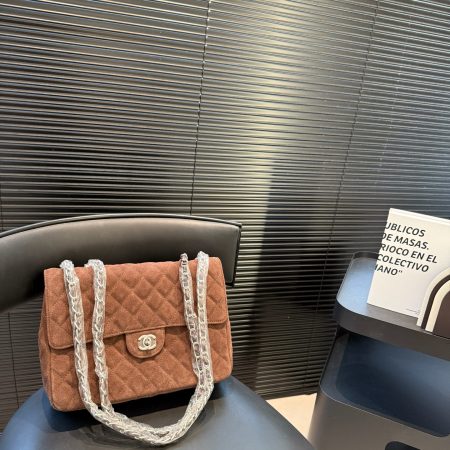 Chanel CF Large Suede Bag - Image 3