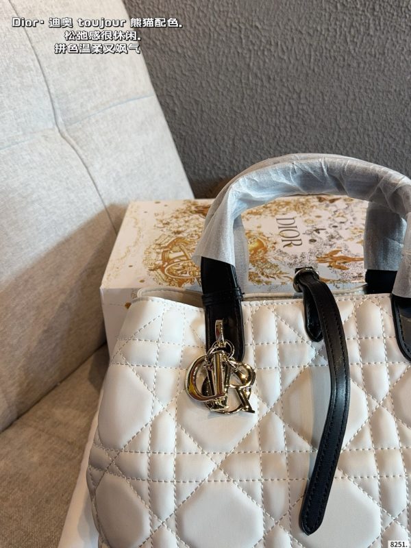 Dior Toujours White Macrocannage Bag