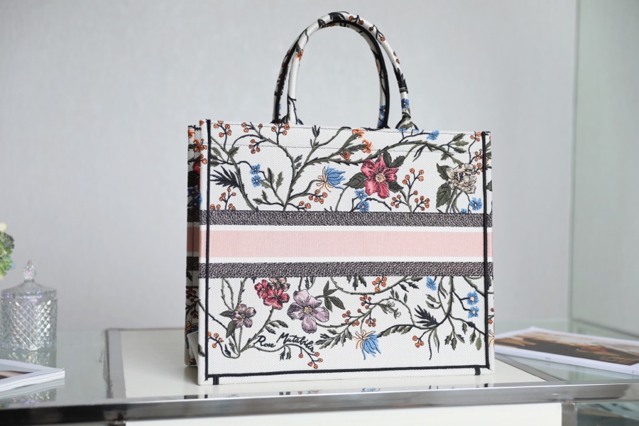 Dior Book Tote White Multicolor Dior Petites Fleurs - Image 2
