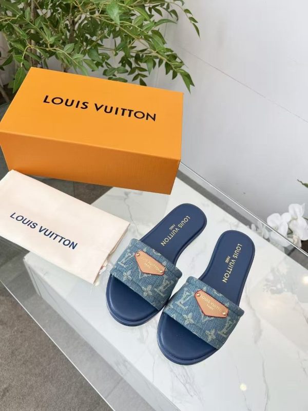 LV Denim Classic Printed Sandals